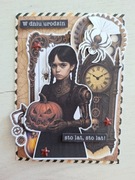 Kartka okolicznościowa na urodziny Wednesday rękodzieło 