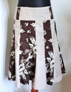 Beżowo-brązowa rozkloszowana spódnica bawełna cotton M/S 38/36