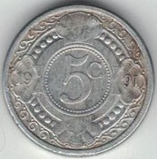 Antyle Holenderskie 5 centów 1991 - 16 mm