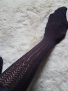 Rajstopy ażurowe kabaretki ciemny fiolet