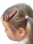 Ręcznie robione spinki do włosów – ciasteczko Oreo, dla dziewczynki, 2 szt.