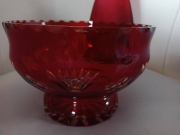 **DUŻA patera żardiniera RUBINOWY kryształ Nachtmann 1970+