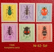 Znaczki fauna:62: owady- DDR/NRD 1968r**