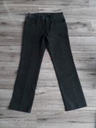 Spodnie męskie ciemnozielone dewentyna M Hubert bawełna prosta nogawka 