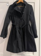 Trencz płaszcz bawełna czarny h&m rozm. 36 z paskiem