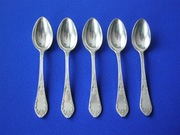 HEFRA - 5 łyżeczek posrebrzanych Hefra do herbaty 