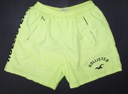 HOLLISTER_Cudne SPODENKI_seledynowe fluo dresowe logowane sportowe_M