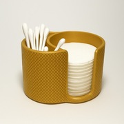 Złoty organizer na patyczki i waciki kosmetyczne