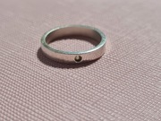 Srebrna obrączka z oliwinem r.5