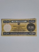 Bon towarowy PKO 0,20 USD 1979