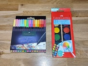 Faber-Castell Farby Plakatowe 12 Kolorów + Cienkopisy 30 Kolorów Nowe