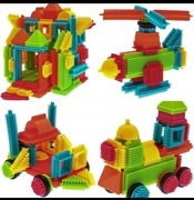 Klocki konstrukcyjne wafle jeżyki xl 150 szt kolorowe