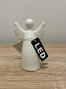 Figurka porcelana biały aniołek świecący led 9 cm