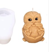 SOWA w Skorupce forma silikonowa 7.4*7.5 do Świec Mydła Gipsu akcesoria 