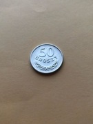50 Groszy  Aluminium . Moneta obiegowa z roku 1985. Stan  - bardzo dobry .