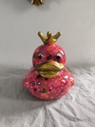Skarbonka kaczka ceramiczna Pomme Pidou Belgia Princess Duck różowa złota 