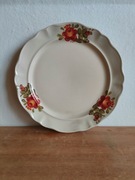 Talerz porcelit Pruszków # duży kremowy # vintage PRL 