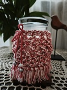 Sweterek, lampion makrama,  otulacz do świecy 