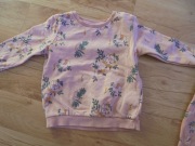 Dres komplet rózowy kwiaty dziewczynka 92-98 18-24