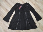 QUEEN OF DARKNESS czarna sukienka gotycki styl goth _nowa_ XXXL