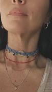 choker rockowe boho zawieszki mosiądz makrama handmade art brass naszyjnik