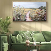 Obraz akrylowy ręcznie malowany, łąka, pejzaż, 70x120 cm