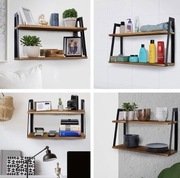 Drewniany dwupoziomowy regał