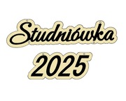 Napis 55cm studniówka + 2025  wycinane laserowo czarne napisy 