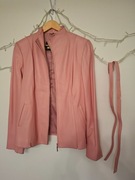 Różowa kurtka z prawdziwej skóry, rozmiar S/M