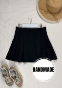 Czarna plisowana spódniczka mini handmade ręcznie szyta casula na wiosnę