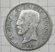 #3102 Szwecja 1 korona 1924 srebro ładna rzadka 