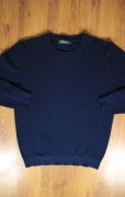 Sweter Dressmann r. L granatowy męski bawełniany okrągły dekolt 