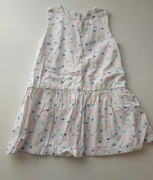 Bawełniana biała w serduszka sukienka  r 86