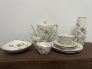 Lindner Niemcy Zestaw Śniadaniowy z Wazonem Sygnowany