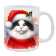 KUBEK Z KOTEM NA ŚWIĘTA, PREZENT, PERSONALIZOWANY, 24HWYS