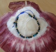 Bransoletka na sznureczku Chryzokola Regulowana Rękodzieło