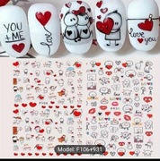 2szt 3D naklejki walentynkowe na paznokcie