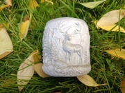 doniczka gipsowa handmade, osłonka na kwiaty, ozdoba do wnętrz