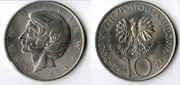Moneta PRL 10 zł Adam Mickiewicz 1975