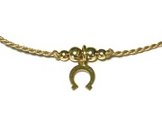 Bransoletka delikatna Podkowa "na szczęście" Srebro 925 złocone Jedwab