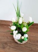 Stroik świąteczny na brzozowym suchym drewnie 22cm/15cm rękodzieło