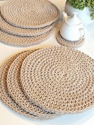 Komplet 6 podkładek na stół ręcznie wykonane śred 35cm, podkładki podkładka