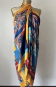Jedwabna Chusta szal pareo sarong 180 cm x 90 cm plaża wakacje 