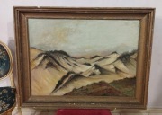 Oryginalny stary obraz na dykcie 107x82cm 