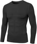 Koszulka kompresyjna MEETYOO męska modelująca długi rękaw czarna nowa L/XL