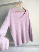 Włochaty sweter lila r 44