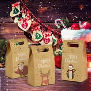 Świąteczne torby na prezenty z kraftu (24 szt. po 6szt każdego obrazka)