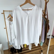 Bluzka koszula biała wiskoza rękaw 3/4 elegancka Carry casual 