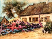 Wiejska chata - 30x40 cm Akwarela na papierze 