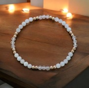 Bransoletka kamienie naturalne kryształ górski kamień księżycowy hematyt 